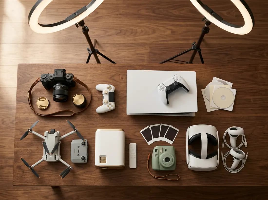 Projector, camera and lights